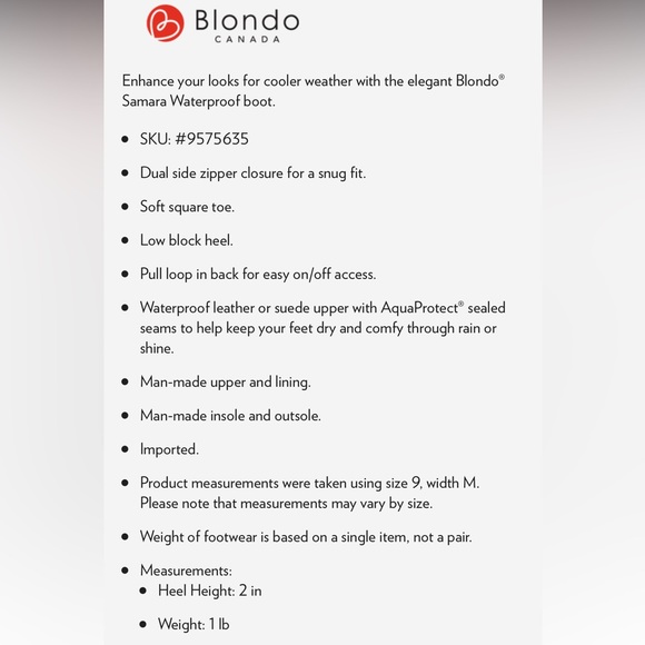 Blondo Women’s Canada Samara Brown Leather Waterproof Booties Ankle Boots NWT - Picture 10 of 15